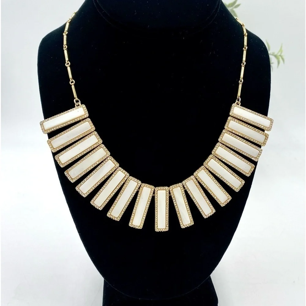 Kate Spade “Understated Elegance” Cream/Gold Mother of‎ Pearl Pave Necklace
